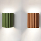 Mid Century Modern Ribbed Resin Wall Sconce Light for Living Room and Bedroom