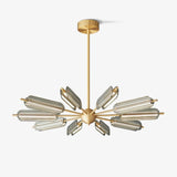 Mid Century Modern Sputnik Brass Chandelier LED Ceiling Light for Contemporary Interiors