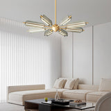 Mid Century Modern Sputnik Brass Chandelier LED Ceiling Light for Contemporary Interiors