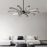 Mid Century Modern Sputnik Brass Chandelier LED Ceiling Light for Contemporary Interiors