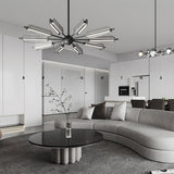 Mid Century Modern Sputnik Brass Chandelier LED Ceiling Light for Contemporary Interiors