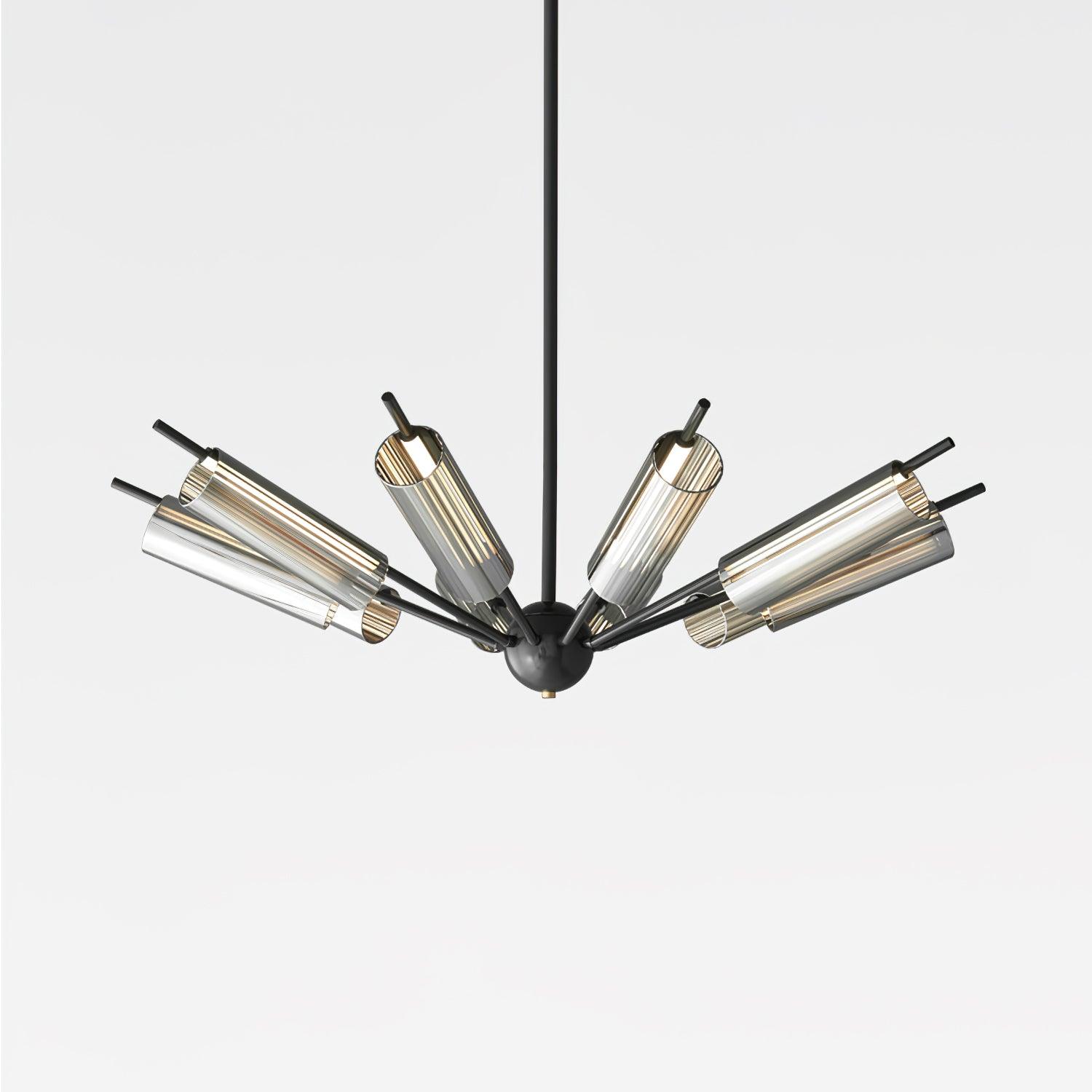 Mid Century Modern Sputnik Brass Chandelier LED Ceiling Light for Contemporary Interiors