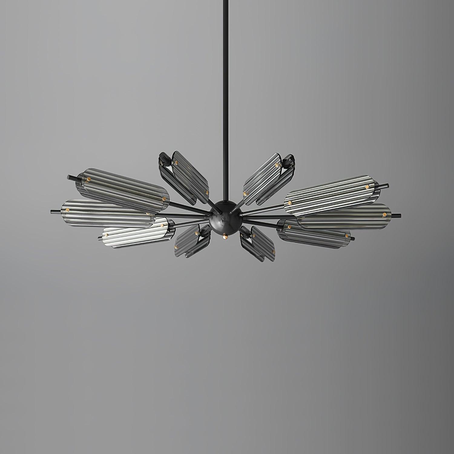 Mid Century Modern Sputnik Brass Chandelier LED Ceiling Light for Contemporary Interiors