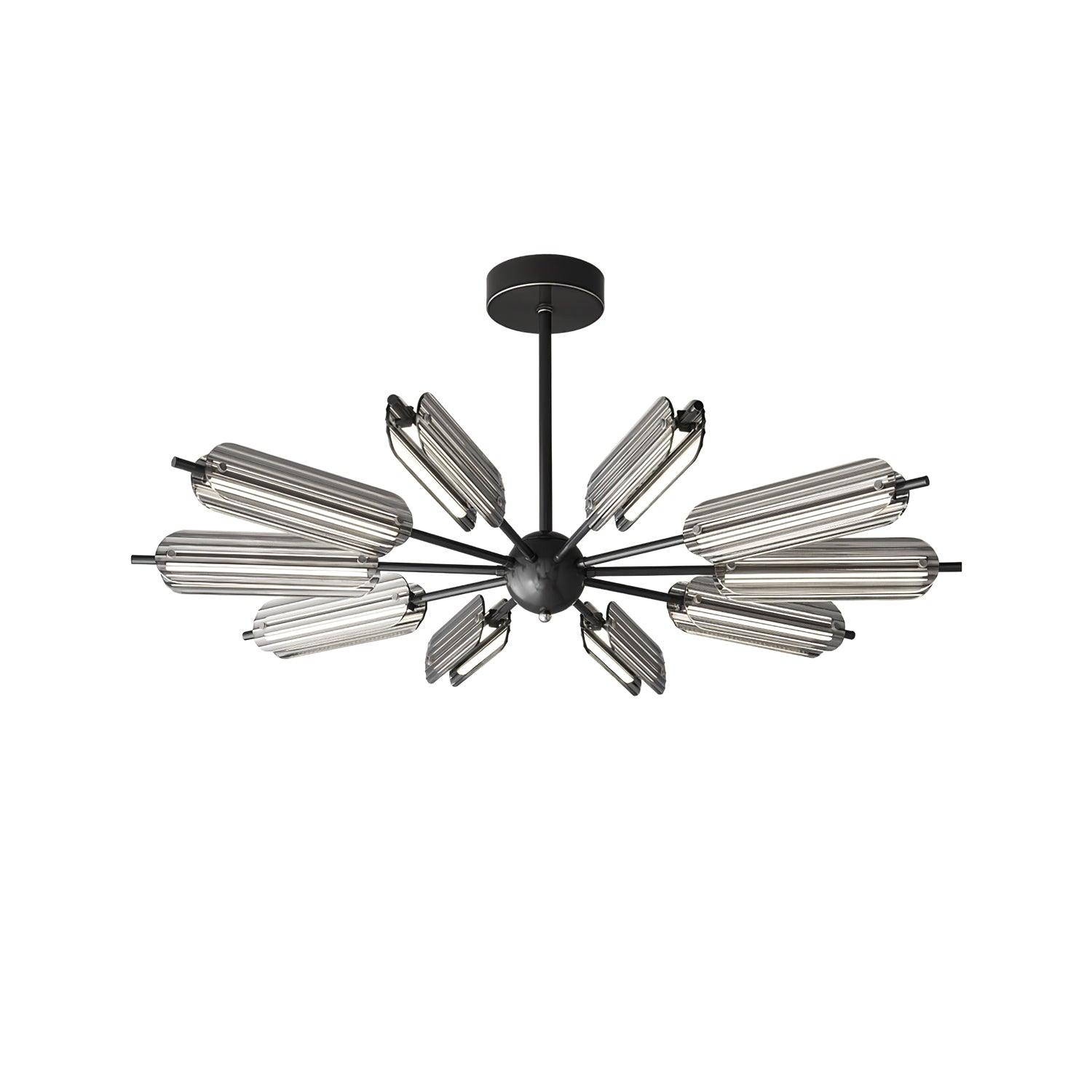 Mid Century Modern Sputnik Brass Chandelier LED Ceiling Light for Contemporary Interiors