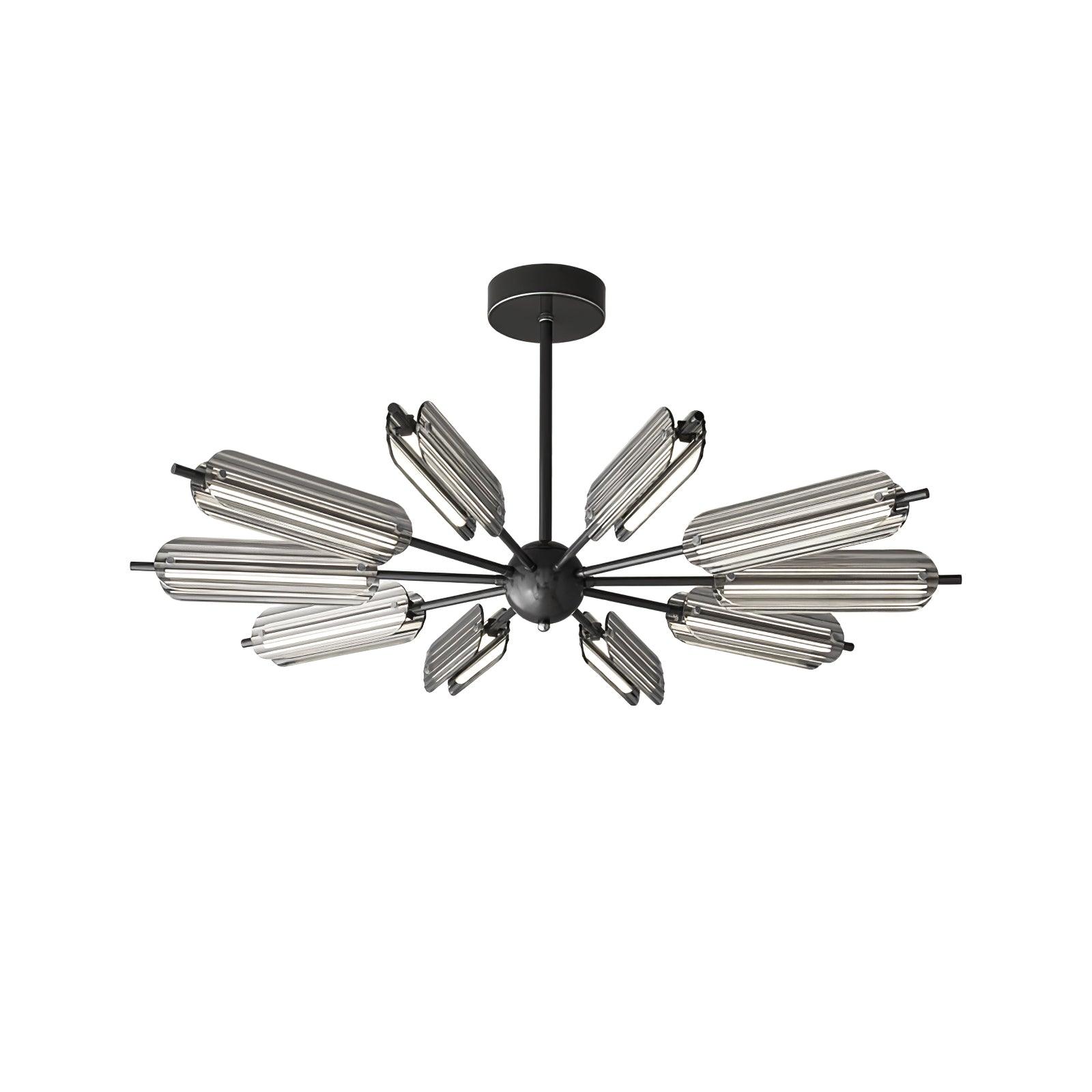 Mid Century Modern Sputnik Brass Chandelier LED Ceiling Light for Contemporary Interiors