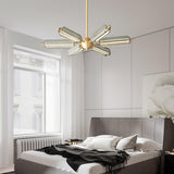 Mid Century Modern Sputnik Brass Chandelier LED Ceiling Light for Contemporary Interiors