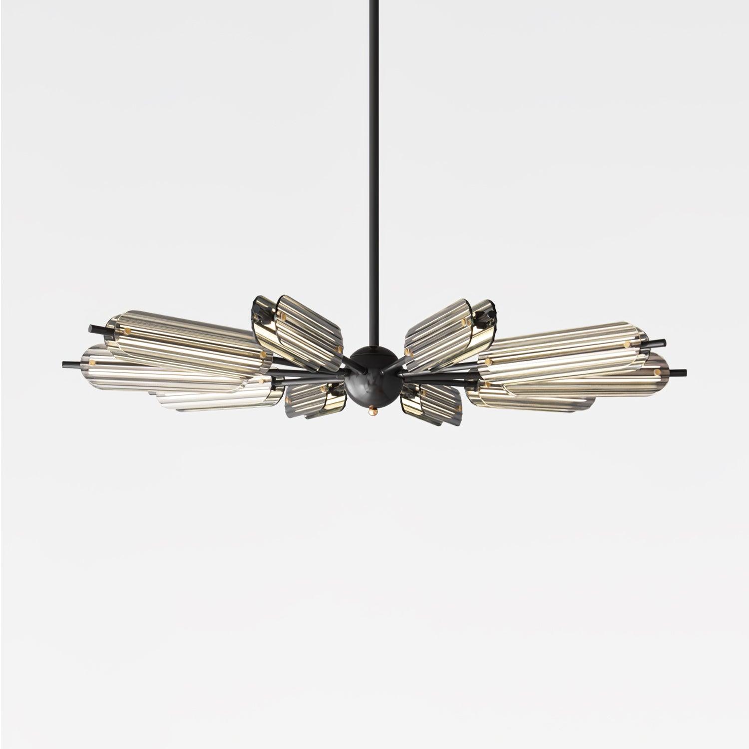 Mid Century Modern Sputnik Brass Chandelier LED Ceiling Light for Contemporary Interiors