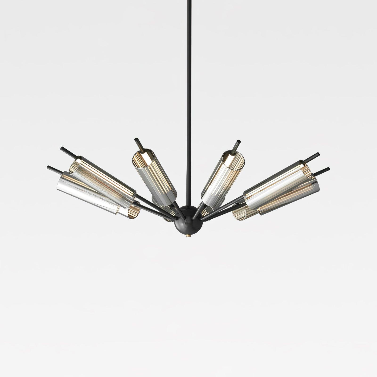 Mid Century Modern Sputnik Brass Chandelier LED Ceiling Light for Contemporary Interiors