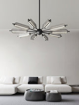 Mid Century Modern Sputnik Brass Chandelier LED Ceiling Light for Contemporary Interiors