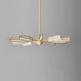 Mid Century Modern Sputnik Brass Chandelier LED Ceiling Light for Contemporary Interiors