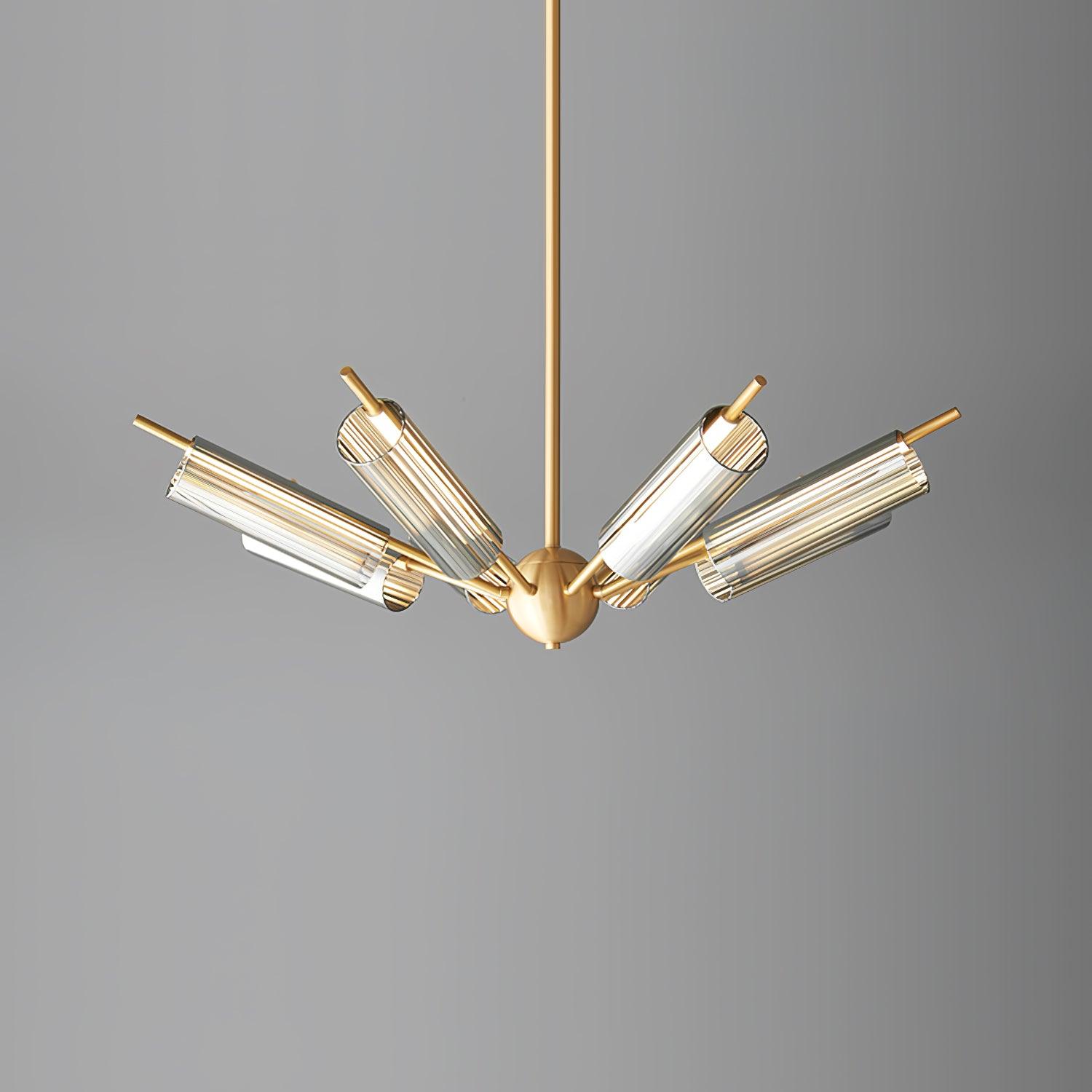 Mid Century Modern Sputnik Brass Chandelier LED Ceiling Light for Contemporary Interiors