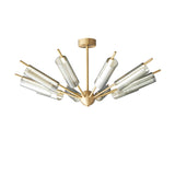 Mid Century Modern Sputnik Brass Chandelier LED Ceiling Light for Contemporary Interiors
