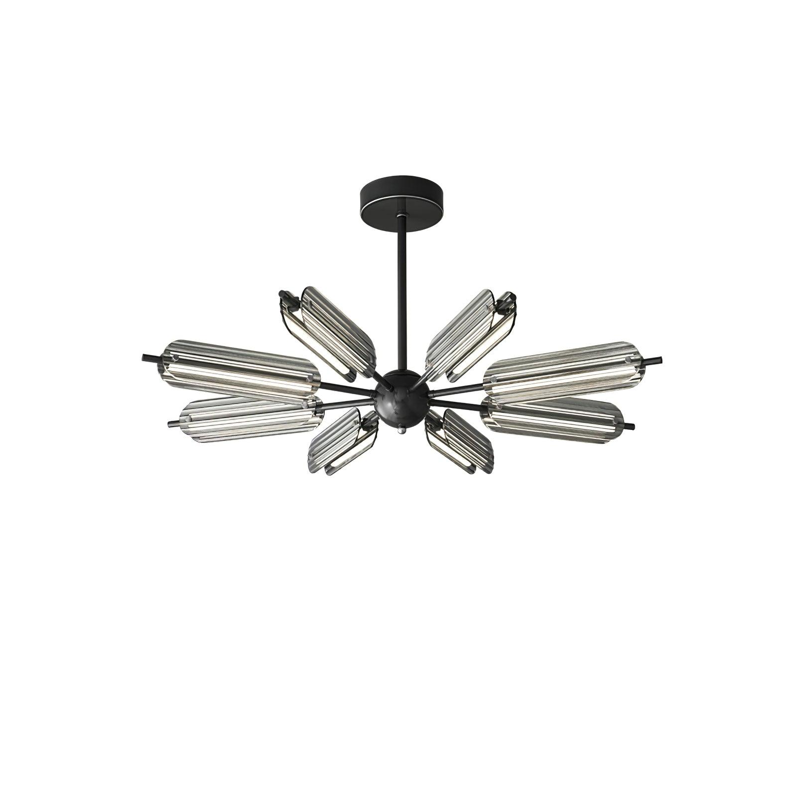 Mid Century Modern Sputnik Brass Chandelier LED Ceiling Light for Contemporary Interiors