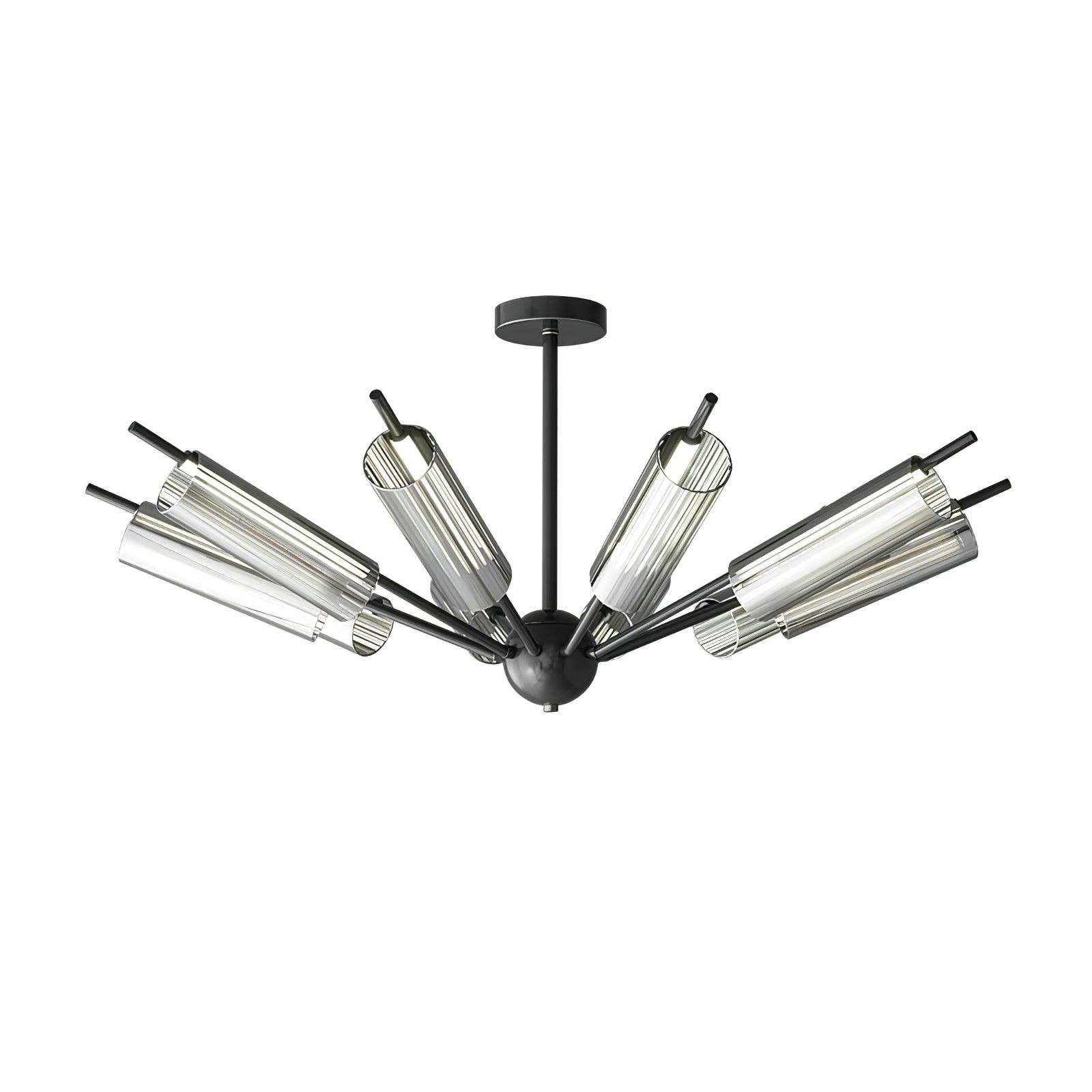 Mid Century Modern Sputnik Brass Chandelier LED Ceiling Light for Contemporary Interiors
