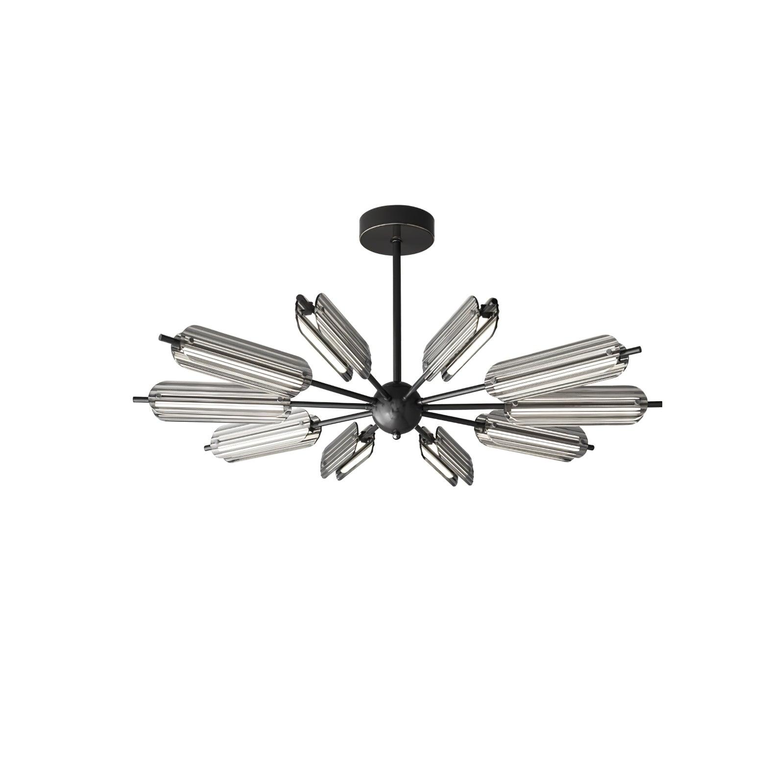 Mid Century Modern Sputnik Brass Chandelier LED Ceiling Light for Contemporary Interiors
