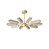 Mid Century Modern Sputnik Brass Chandelier LED Ceiling Light for Contemporary Interiors