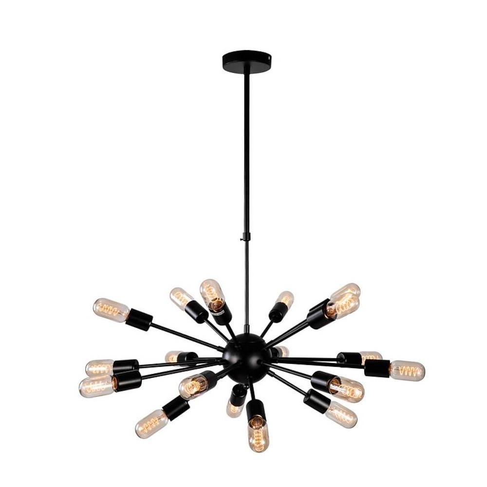 Mid Century Modern Sputnik Chandelier 18 Light Industrial Metal Ceiling Fixture for Dining and Living Room