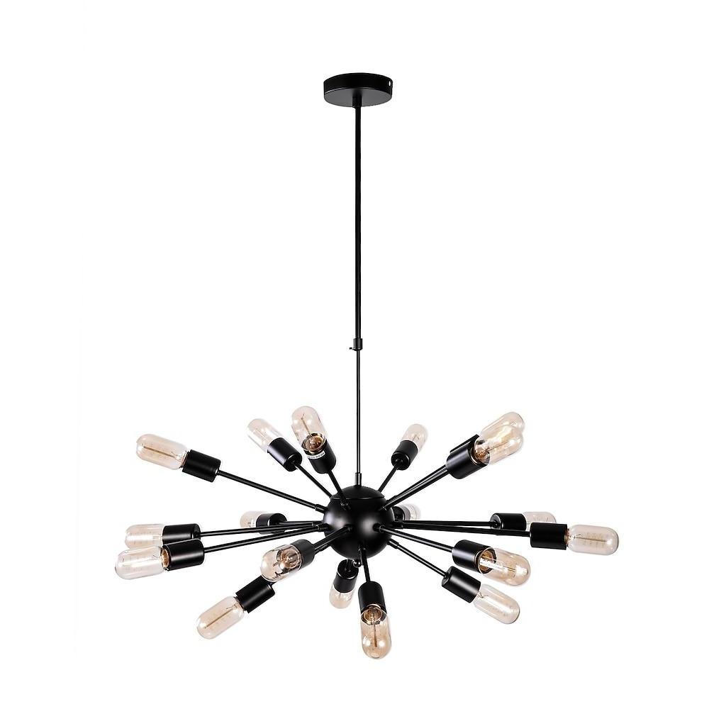 Mid Century Modern Sputnik Chandelier 18 Light Industrial Metal Ceiling Fixture for Dining and Living Room