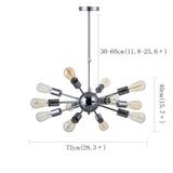 Mid Century Modern Sputnik Chandelier 18 Light Industrial Metal Ceiling Fixture for Dining and Living Room