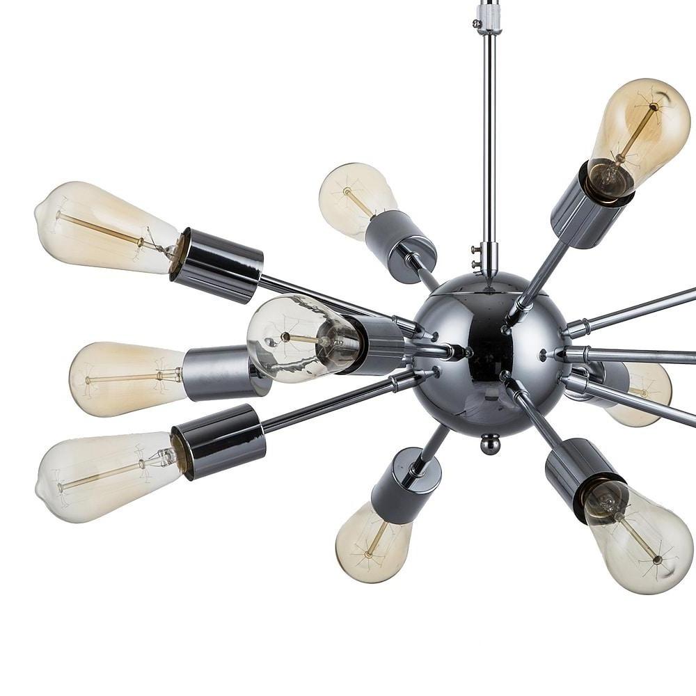 Mid Century Modern Sputnik Chandelier 18 Light Industrial Metal Ceiling Fixture for Dining and Living Room