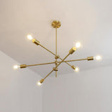 Mid Century Modern Sputnik Chandelier 6 Light Semi Flush Mount Ceiling Fixture