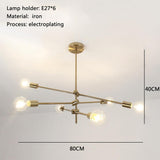 Mid Century Modern Sputnik Chandelier 6 Light Semi Flush Mount Ceiling Fixture