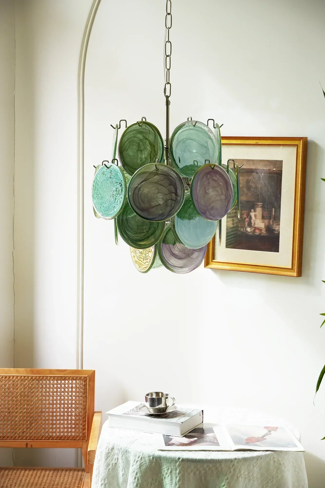 mid-century-murano-green-glass-disc-chandelier-for-dining-room-and-living-room