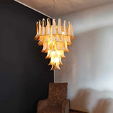 mid-century-murano-style-caramel-glass-petals-chandelier-for-living-and-dining-room