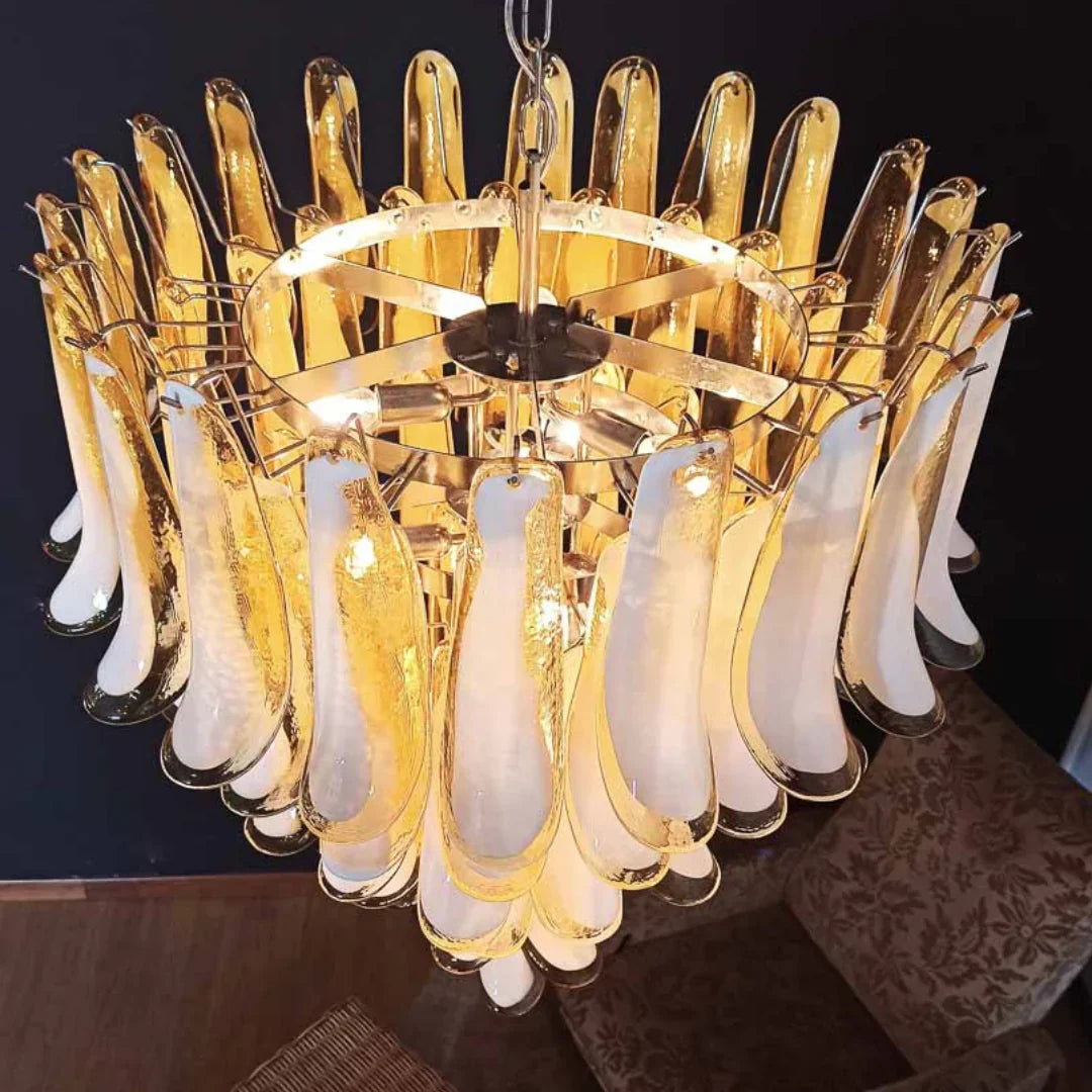 mid-century-murano-style-caramel-glass-petals-chandelier-for-living-and-dining-room