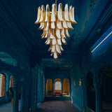 mid-century-murano-style-caramel-glass-petals-chandelier-for-living-and-dining-room