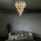 mid-century-murano-style-caramel-glass-petals-chandelier-for-living-and-dining-room