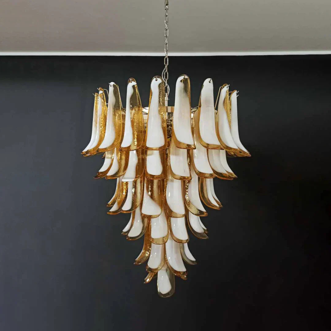 mid-century-murano-style-caramel-glass-petals-chandelier-for-living-and-dining-room