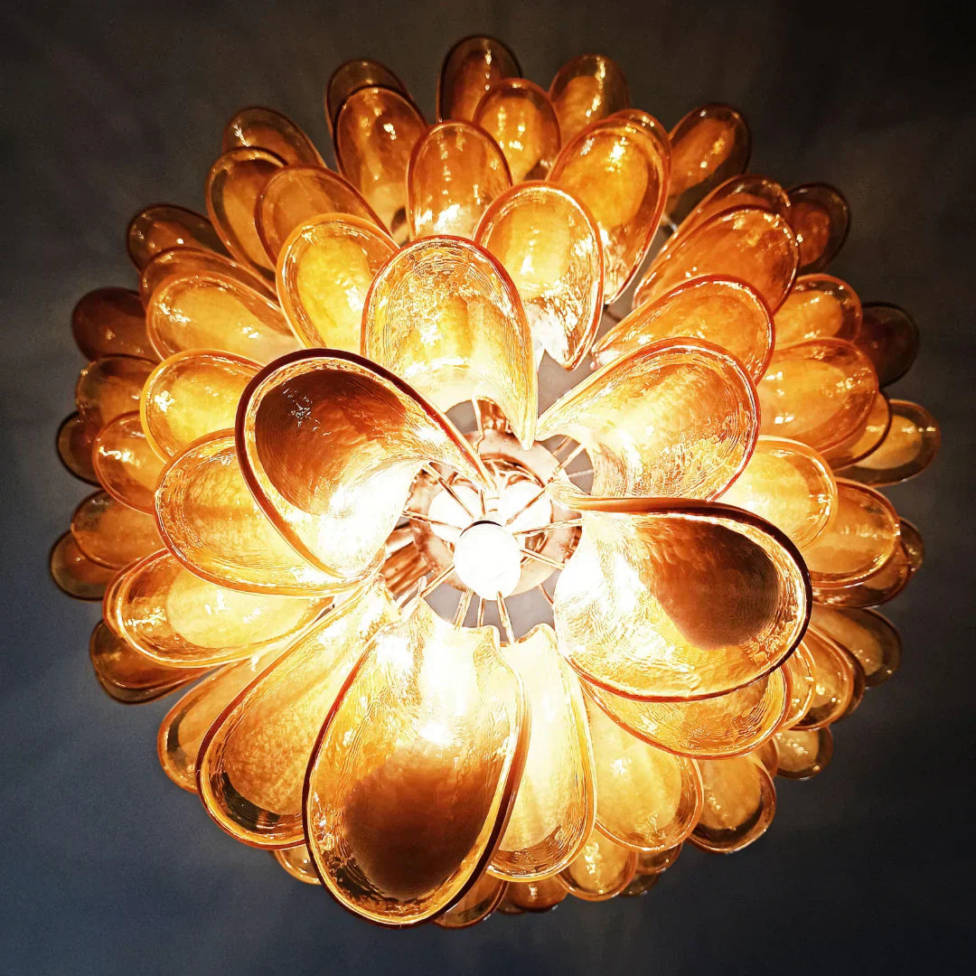 mid-century-murano-style-caramel-glass-petals-chandelier-for-living-and-dining-room