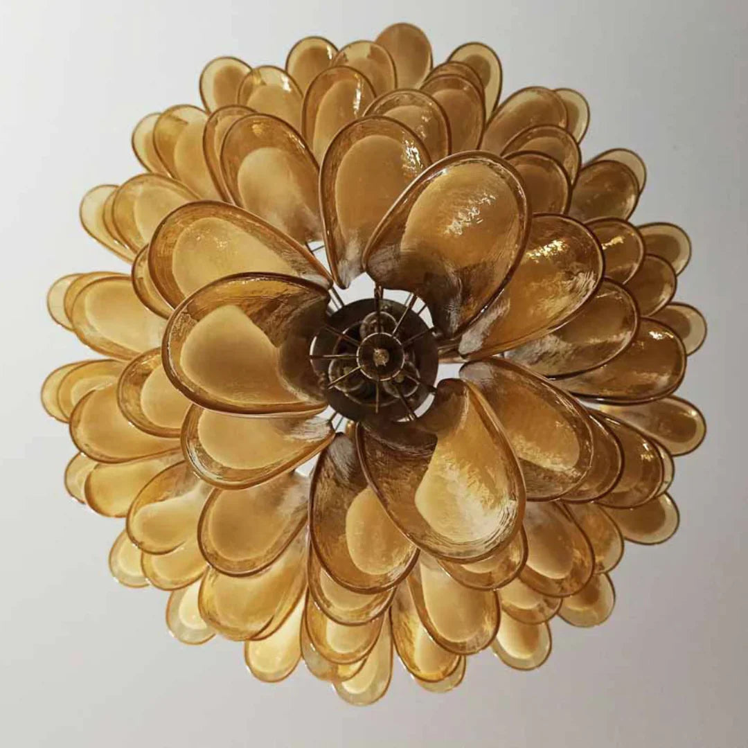 mid-century-murano-style-caramel-glass-petals-chandelier-for-living-and-dining-room