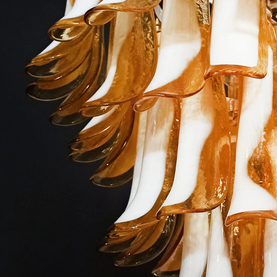mid-century-murano-style-caramel-glass-petals-chandelier-for-living-and-dining-room