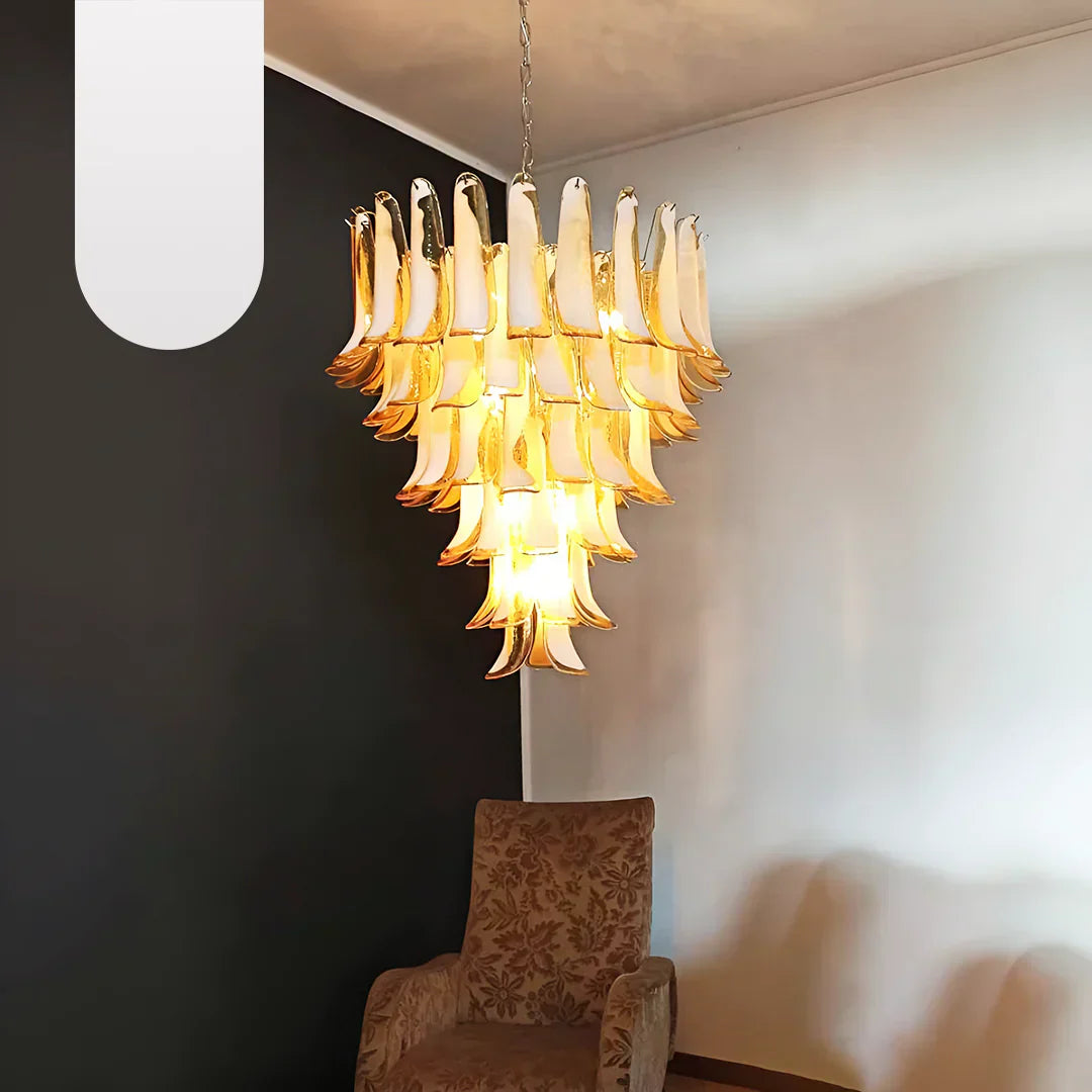 mid-century-murano-style-caramel-glass-petals-chandelier-for-living-and-dining-room