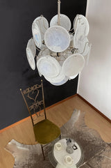 mid-century-murano-style-white-glass-disk-chandelier-with-polished-metal-finish