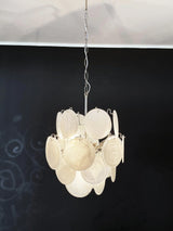 mid-century-murano-style-white-glass-disk-chandelier-with-polished-metal-finish