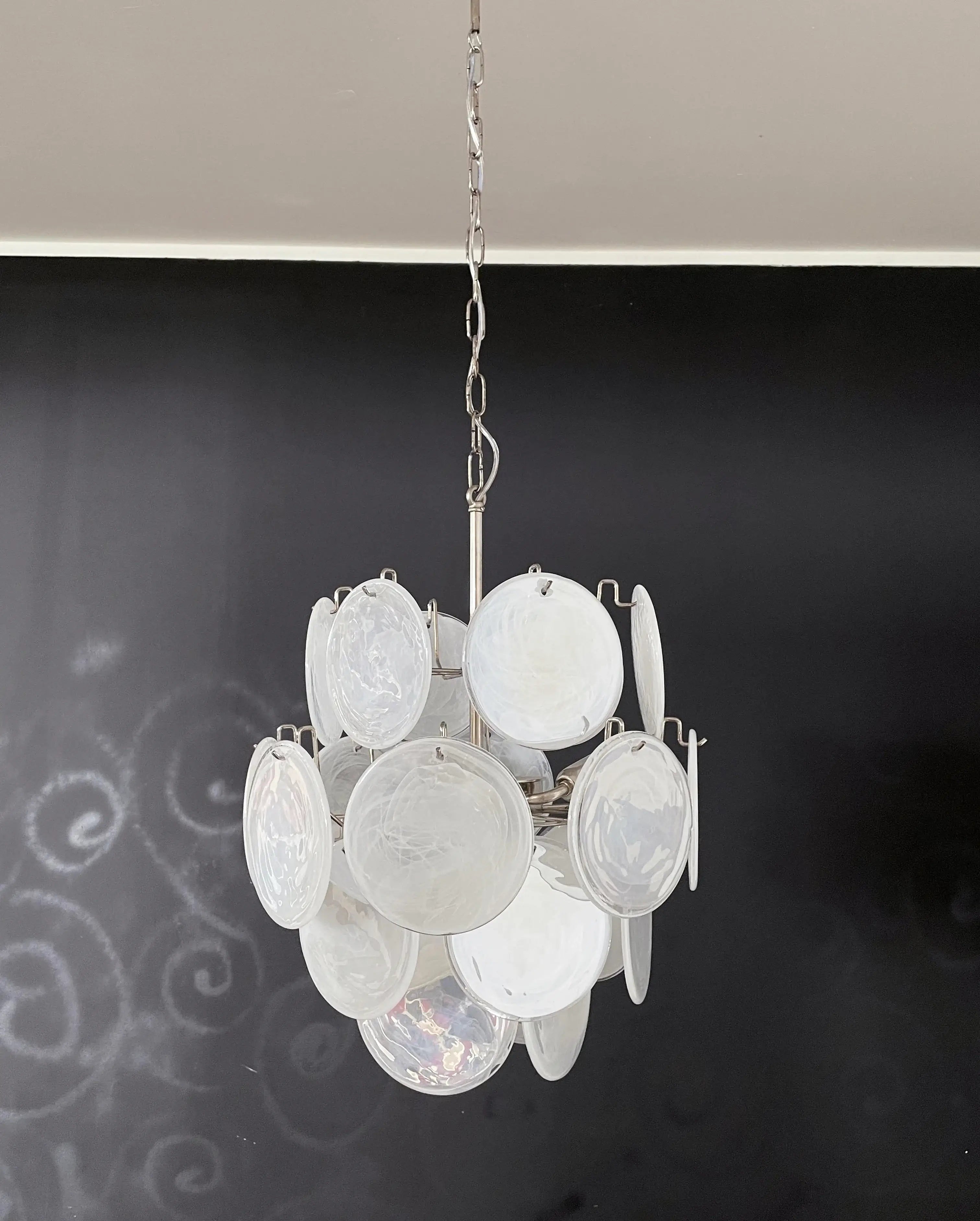 mid-century-murano-style-white-glass-disk-chandelier-with-polished-metal-finish