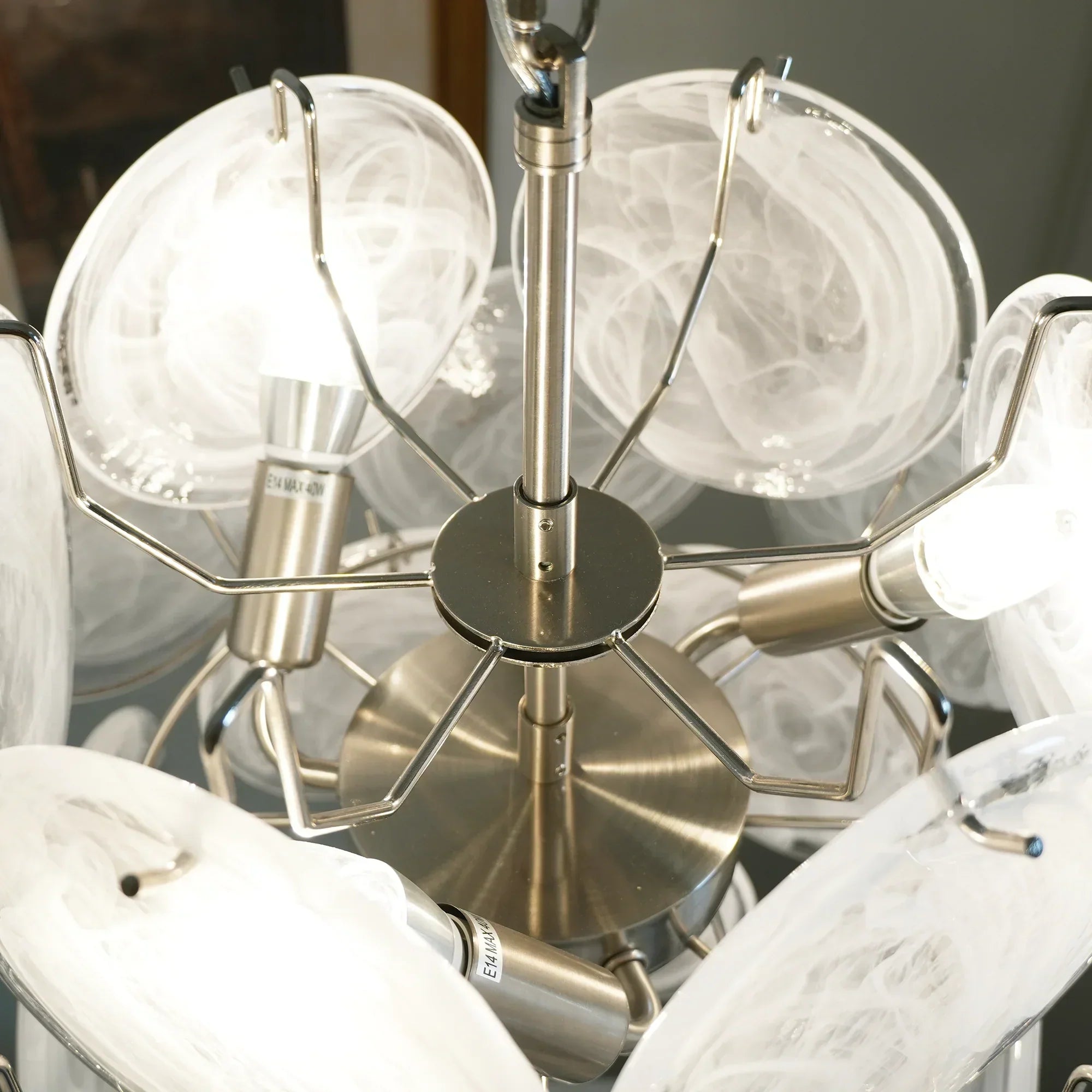 mid-century-murano-style-white-glass-disk-chandelier-with-polished-metal-finish