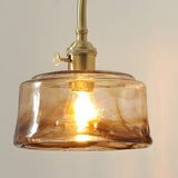 Mid Century Vintage Brass Wall Sconce with Water Ripple Glass Shade and Walnut Wood Base