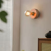 Mid Century Walnut Wood Wall Lamp with Pull Chain Switch for Bedside and Bedroom Lighting