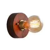 Mid Century Walnut Wood Wall Lamp with Pull Chain Switch for Bedside and Bedroom Lighting