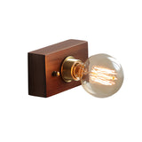 Mid Century Walnut Wood Wall Lamp with Pull Chain Switch for Bedside and Bedroom Lighting