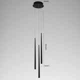 Minimalist 3 Light Modern LED Chandelier with Slim Metal Tubes and Eye Protection Acrylic Shades