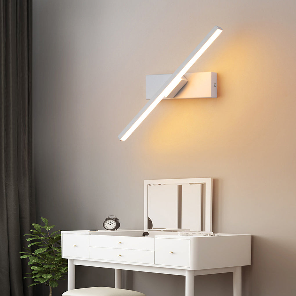 Minimalist 330 Degree Rotatable Modern LED Strip Wall Lamp and Geometric Sconce