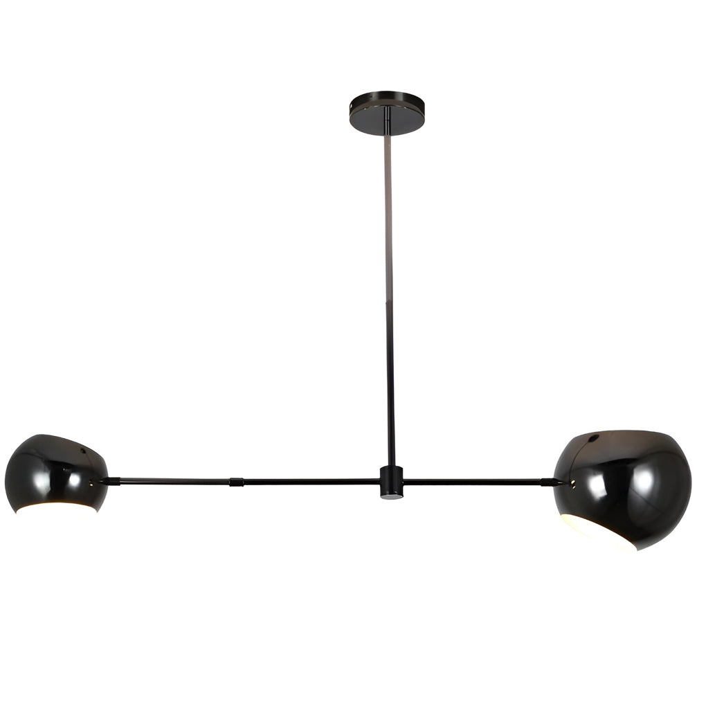 Minimalist Black Geometric Linear Chandelier for Modern Dining Room Island