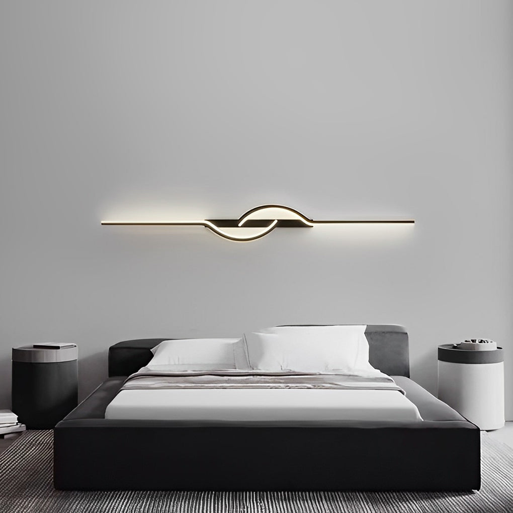 Minimalist Black Linear Wall Light Creative Modern LED Sconce with Adjustable Brightness