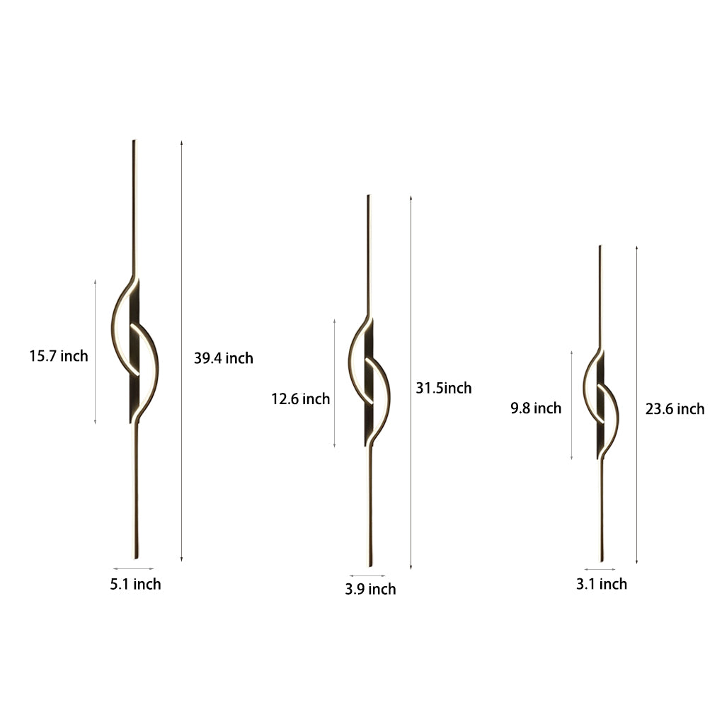 Minimalist Black Linear Wall Light Creative Modern LED Sconce with Adjustable Brightness