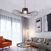 Minimalist Black Metal Hat Shaped LED Pendant Lamp for Modern Living Room and Bedroom